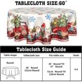 thumbnail image 2 of Merry Christmas Red Truck Gnome Tablecloth Round 60 Inch, Red Green Buffalo Plaid Winter Snowflake Polyester Circle Table Cloth Wrinkle Stain Resistant Washable Table Cover for Kitchen Picnic, 2 of 6