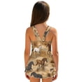 thumbnail image 2 of Uourmeti Girls' Sleeveless Skirted One Piece Swimsuit - Wild Horse Print Quick Dry Swim Dress for Beach Pool & Summer Vacation, 2 of 8