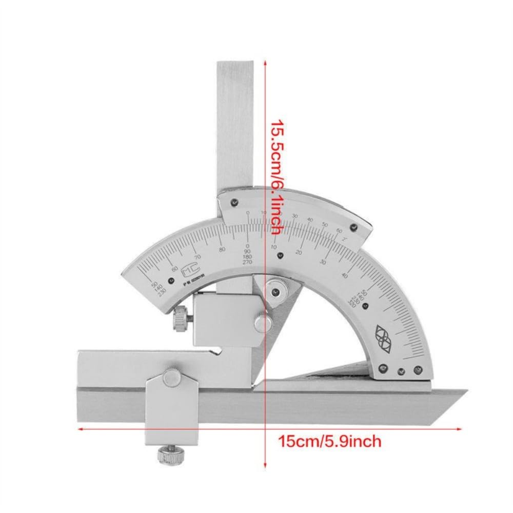 320 Degree Universal Angle Ruler with Diagonal Extension Blades Roller Knobs and Fine-tuning Devices Bevel Protractor
