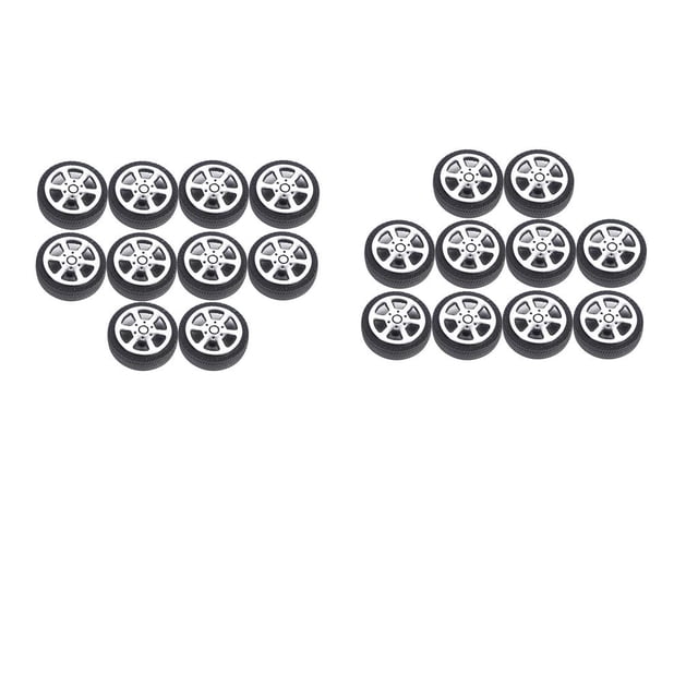 Llanta de Rueda y Neumáticos de Goma 20 Piezas 30 Mm 5 Accesorios Bricolaje Coche Carreras RC perfke Juguete de neumático de coche de simulación