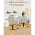 thumbnail image 3 of Baasha Barber Chair Reclining Hair Salon Chair, All Purpose Gold Salon Chair for Hair Stylist, 360 Degrees Rolling Swivel Styling Chair, Shampoo Chair Tattoo Chair, Gray, 3 of 9