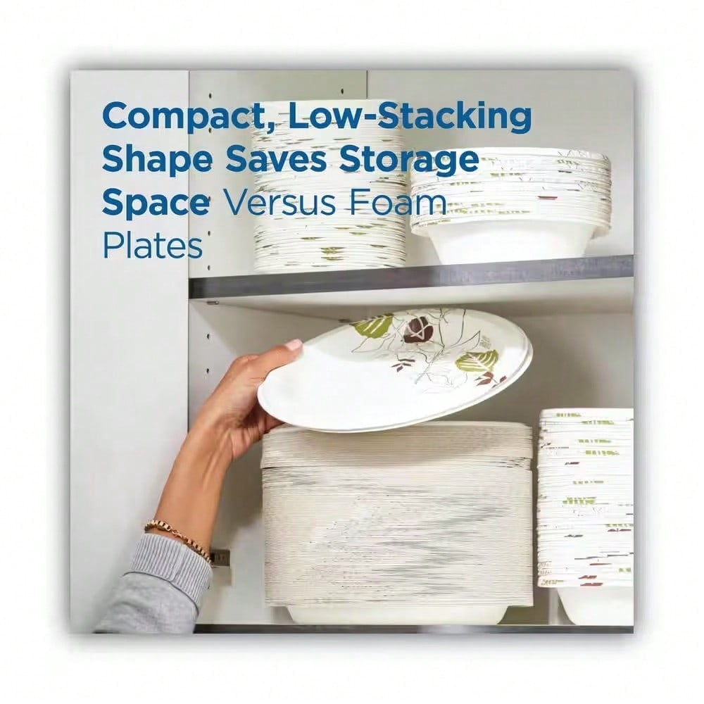 Pathways 8.5 in. Green/Burgundy Soak-Proof Shield Mediumweight Disposable Paper Plates (125 Per Case)