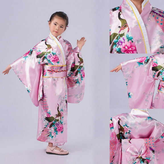 Hunpta Traditional Robe Japanese Girls Costume Kids Clothes Outfits Toddler Kimono Baby Girls Dress&Skirt