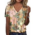 thumbnail image 1 of Top tipo túnica HOTYD con estampado floral bohemio con cuello en V y hombros descubiertos para mujer, 1 of 2
