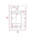 thumbnail image 2 of Depot E-Shop Indiana Armoire with 3 Cabinets, 2 Drawers, 5 Interior Shelves, and Hanging Rod, White, 2 of 9