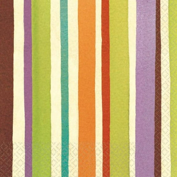 Crafty Stripe Bright Floral Summer Garden Theme Party Paper Beverage Napkins