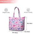 thumbnail image 4 of Pink Dinosaurs Flowers Leaves Pattern Travel Tote Bags for Women Carry On,Large Weekender Bags for Women Travel,Multi Functional Duffle Bag for Work,Shopping,Sports, 4 of 5