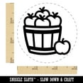thumbnail image 2 of Basket of Apples Fruit Fall Self-Inking Rubber Stamp Ink Stamper - Lime Green Ink - Small 3/4 Inch, 2 of 7