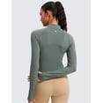 thumbnail image 2 of CRZ YOGA Women's Butterluxe Long Sleeve Workout Shirts Zip Sweatshirt Athletic Crop Tops Collared T-shirts, 2 of 6