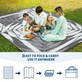 thumbnail image 6 of Garvee 9'x18' Waterproof Outdoor Rug Leaf Pattern Bordered Plastic Patio Mat, Modern Reversible Non-Slip Outdoor Carpet for Camping, RV, Balcony, Porch, Picnic, Gray, 6 of 7