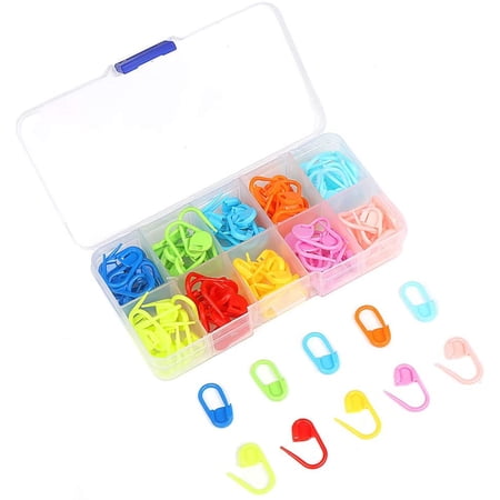 120 Pieces Knitting Crochet Locking Plastic Stitch Markers Needle Clip Counter With Storage Box 10 Colors
