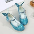thumbnail image 4 of LYMAYTER Girls Dress Shoes Butterfly Mary Jane Shoes Sparkle Wedding Party Glitter Dress Shoes Low Heel Princess Shoes for Kids Toddler, 4 of 9