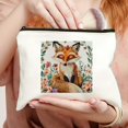 thumbnail image 2 of ZFLMY Flowers Fox Kindness Tote Bag Travel Essentials Ladies Accessories 8 x 7 inches 12 oz Canvas Waterproof Material Linen Zipper Smooth Easy Opening Funny Theme Special Design Perfect Gift White, 2 of 6