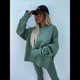 thumbnail image 5 of Conjunto de Sudadera y Leggings para Mujer, 2 Piezas, Sudadera Extragrande, Pantalones Ajustados y Chándal Verde S, 5 of 10
