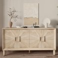 thumbnail image 5 of Atumcto 60 Inch Rustic Sideboard Buffet Cabinet with Sunburst Doors, Storage Credenza with Adjustable Shelves for Living Room, Dining Room, Hallway, 5 of 11