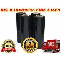 18" x 1500' 4 Rolls Pallet Wrap Stretch Film Hand Shrink Wrap 1500 SQ FEET Black