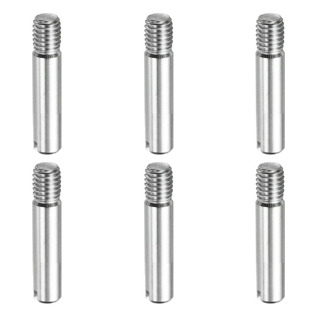 6 Pcs M5 x 20mm Slotted Cylindrical Pins, 304 Stainless Steel External Thread Locating Parallel Pins