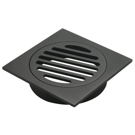 

Bathroom Square Shower Drain Copper Floor Drain Trap Waste Grate Round Cover Hair Strainer 87x87MM