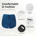 thumbnail image 6 of Lsque Deep Blue Glitter Printed Women's Running Shorts with Liner Pockets,Elastic Quick Dry Workout Athletic Gym Yoga Shorts,Womens High Waist Shorts-, 6 of 9