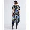 thumbnail image 3 of Free Assembly Women's and Women's Plus Cotton Midi Dress with Puff Sleeves, Sizes XS-4X, 3 of 5