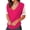 Hot Pink, variant on USSUMA Fashion Women Solid Lace Patchwork V-Neck T-Shirt Short Sleeve Casual Tee Tops Clearance Hot Pink XXL