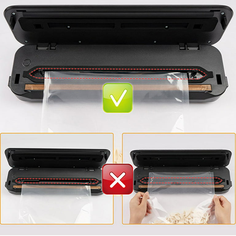 Food Vacuum Sealer Machine with 2 Rolls Food Vacuum Sealer Bags ，Food  Storage Saver Dry & Moist Food Modes, Led Indicator Lights, Easy to Clean,  Compact Design 
