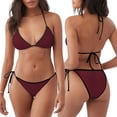 thumbnail image 3 of Balery Maroon Pijama Estampado Bikini de Dos Piezas para Mujer - Conjunto de Bikini Ajustable Sexy y Cómodo para Playa, 3 of 6