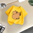 thumbnail image 4 of WAYUTE Girls Shirts Summer Short Sleeve Crew Neck Cartoon Graphic Tee Top for Toddler Kids Casual Fashion T-Shirt,Yellow,Size 11 Y-12 Y, 4 of 4