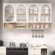 thumbnail image 5 of Alacenas para Cocina, Alacena Gabinete para Cocina 3 Puertas, Mueble Superior con Visualización en Vidrio Transparente 120x30x80CM(Claro), 5 of 9