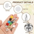 thumbnail image 3 of 200Pack Push Pins, 11mmx13mm Round Flat Head Decorative Thumb Tacks, White, 3 of 7