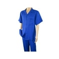 thumbnail image 6 of Men 2pc Walking Leisure Suit Short Sleeves By DREAMS 256-21 Solid Royal Blue, 6 of 7