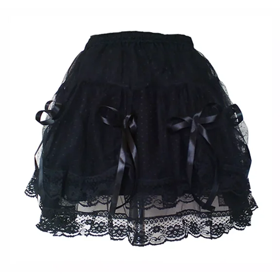 Gothic Mini Skirt Black Party Wear Halloween Victorian One Size Fits All