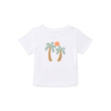 Wonder Nation Baby Boy Short Sleeve Chenille Detail T-Shirt, Sizes 0-24 Months