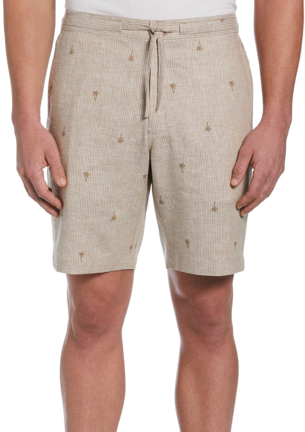 Cubavera Mens 9 in. Linen Blend Stripe 