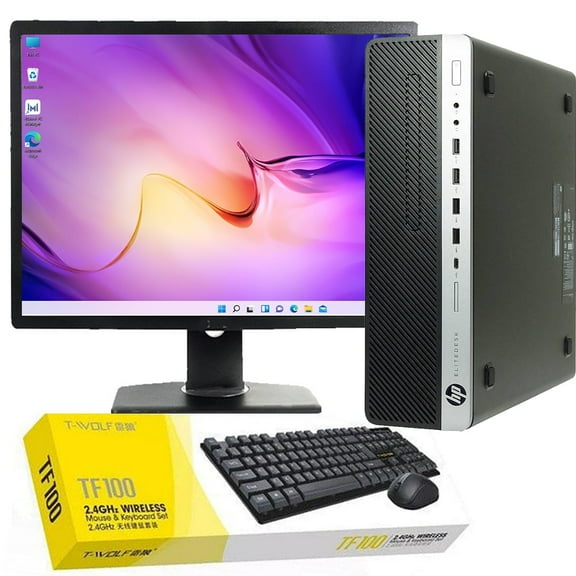 Restored HP G3 Desktop Computer Core i5 Processor 3.1GHz 8GB RAM 128GB SSD with 19" LCD and Wireless Keyboard and Mouse  (Refurbished)