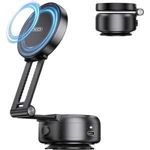 Vacuum Suction Magnetic Car Phone Holder, Electric Magnetic Car Phone Holder Mount Foldable Adjustable Car Mount for iPhone12-16,Mirror/Glass/Screen/Smooth None Porous Surface (Not Charge Phone)