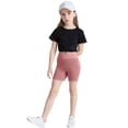 thumbnail image 6 of QSXADF Girls Athletic Shorts Kids Yoga Dance Biker Shorts Girls Pocket High-Waist Hip Stretch Underpants Running Yoga Shorts Kids Shorts, 6 of 7