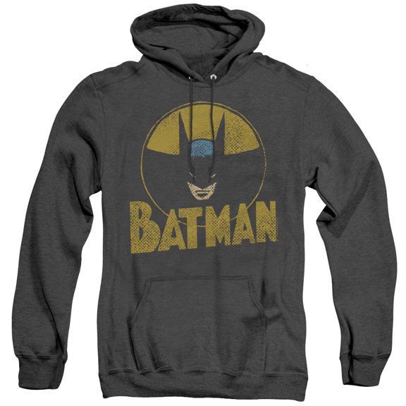 DC Comics Circle Bat Adult Heather Hoodie Sweatshirt Black