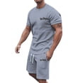 thumbnail image 2 of Los Angeles Graphic Short Sets for Men Short Sleeve Crewneck T Shirt and Shorts 2 Piece Matching Set Mens Summer Outfits, 2 of 6
