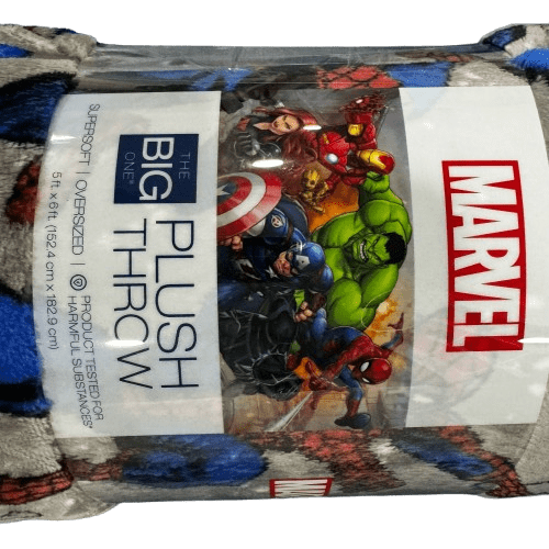 The Big One Oversized Spider-Man Plush Throw Blanket, Gray Spiderman 5ft x 6ft