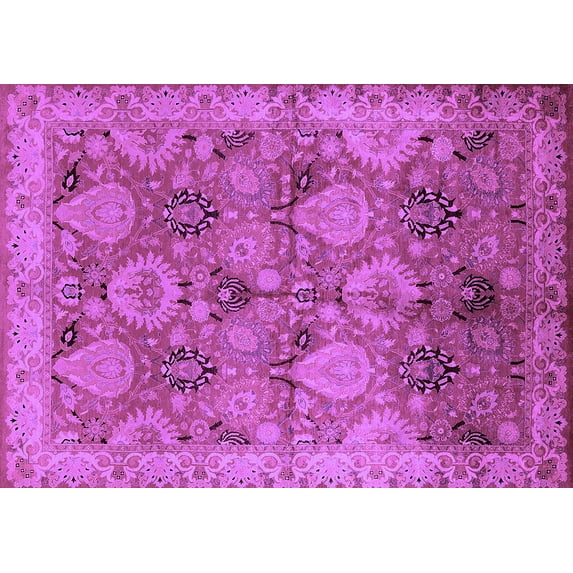 Ahgly Company Indoor Rectangle Oriental Purple Industrial Area Rugs, 2' x 4'