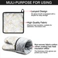 thumbnail image 7 of White Gold Leaf Marble Pattern Kitchen Oven Mitt and Pot Holder Sets 2 Pcs for Baking, Cooking and Grilling, Heat Resistant Up To 392 °F, 7 of 7