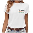 thumbnail image 5 of WEIWEN Women's Short Sleeve Autism Awareness Tops Casual Letter Print Trendy Crewneck Summer T Shirts for Women Graphic Tees Tshirts (White, M), 5 of 5
