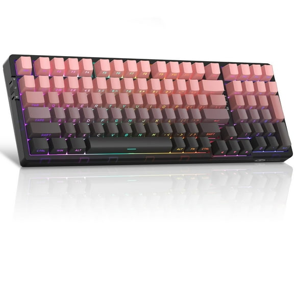 MageGee LIGHT100 Wireless Creamy Keyboard, 96% Gasket Hot Swappable Mechanical Keyboard, 2.4G/USB-C/BT5.0 RGB Backlit Gaming Keyboard for Win/Mac/PC, 8000mAh Battery, Si