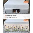 thumbnail image 7 of Spring Flowers Wrap Around Bed Skirts for California King Bed 18" Drop,Bed Skirt with Adjustable Elastic Belt Dust Ruffle Bed Valance for Bedroom Hotel Wild Floral Herb Botanical Bed Frame Cover, 7 of 7