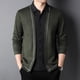 thumbnail image 5 of Suéteres tipo cárdigan de dos piezas para hombre, de estilo informal, ajustados y a la moda, para primavera y otoño, 5 of 5