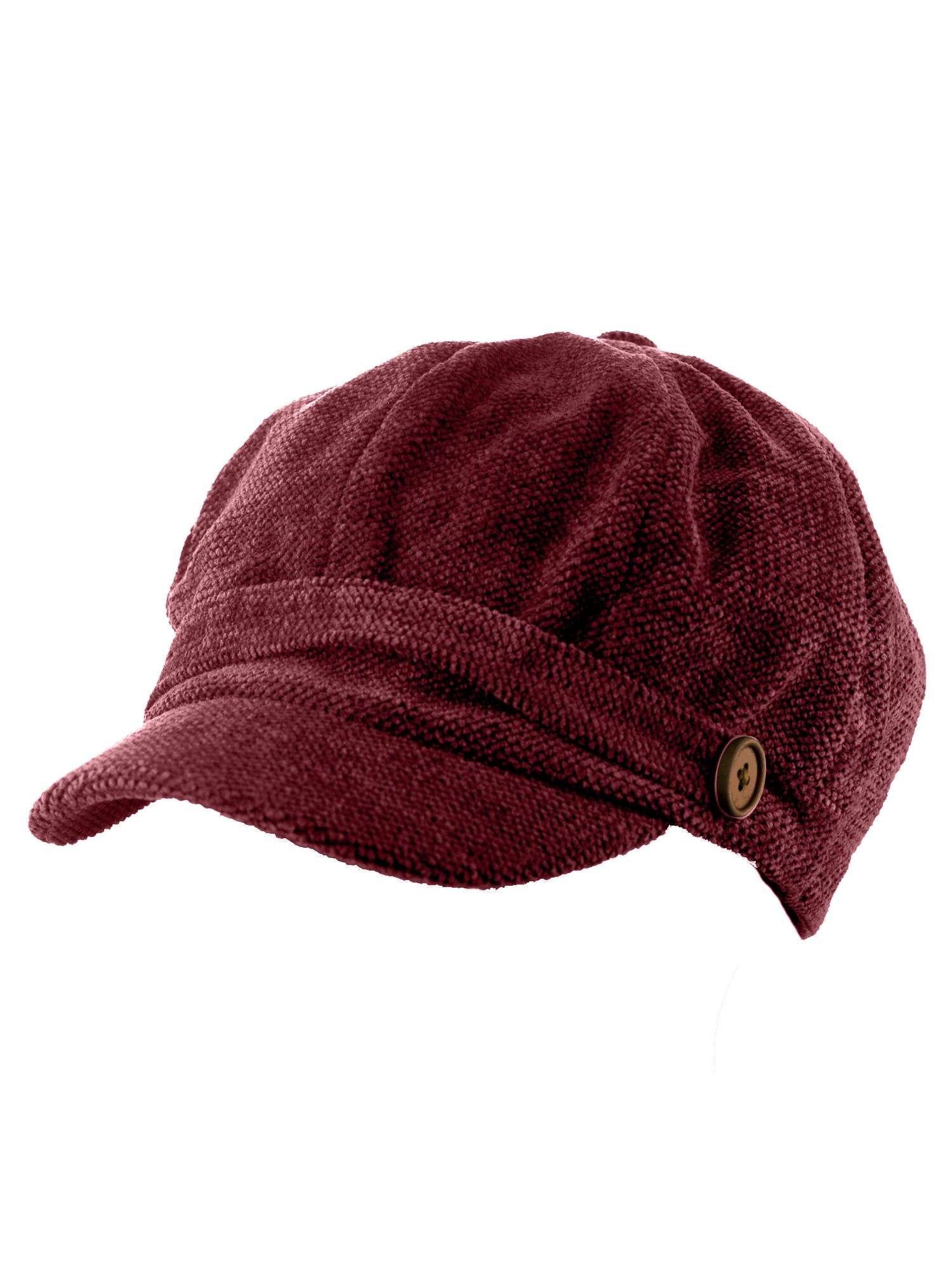D&Y 8 Panel Soft Chenille Newsboy Cabbie Gatsby Cap, Burgundy Walmart