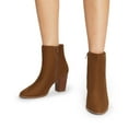 thumbnail image 5 of BURUDANI Women Chunky Block-Heel Ankle Booties Side-Zip Comfort for Office, Date & Street Style, 5 of 6