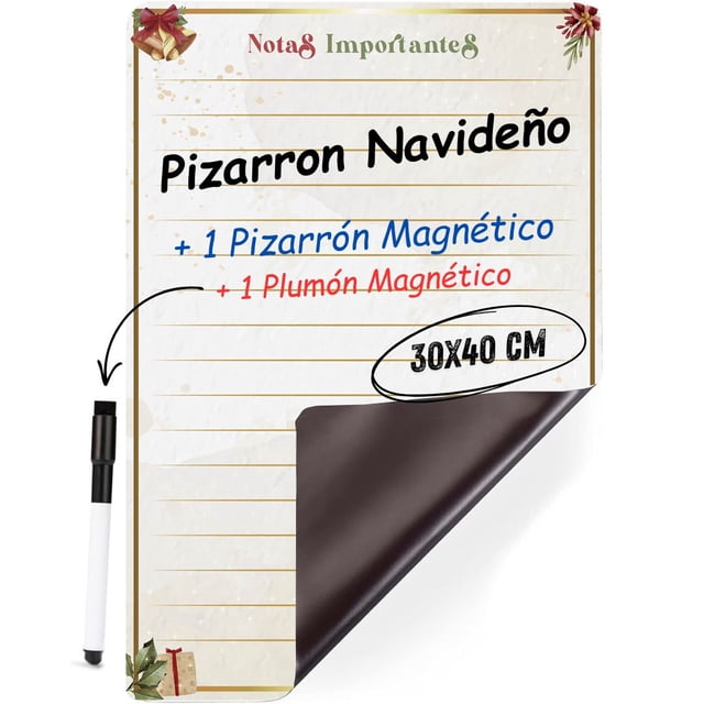 Pizarrón Magnetico Navideño Para Refrigerador 30x40cm