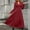 Wine, variant on Wrap Women's Dress Long Sleeve Red Flowy Plain A Line Maxi Elegant V Neck Dress